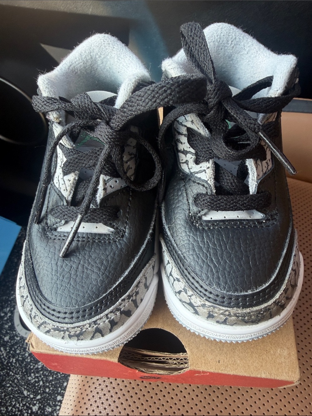 Jordan Kids Black and White Elephant Print Sneakers